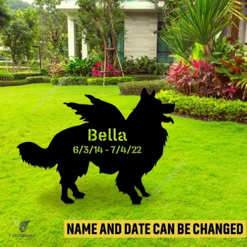 Personalized Memorial Border Collie Dog Metal Garden Decoration, Border Collie Welded Stake