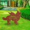 Personalized Memorial Border Collie Dog Rusted Metal Garden Decoration, Border Collie Yard Stake