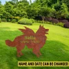 Personalized Memorial Border Collie Dog Rusted Metal Garden Decoration, Border Collie Yard Stake