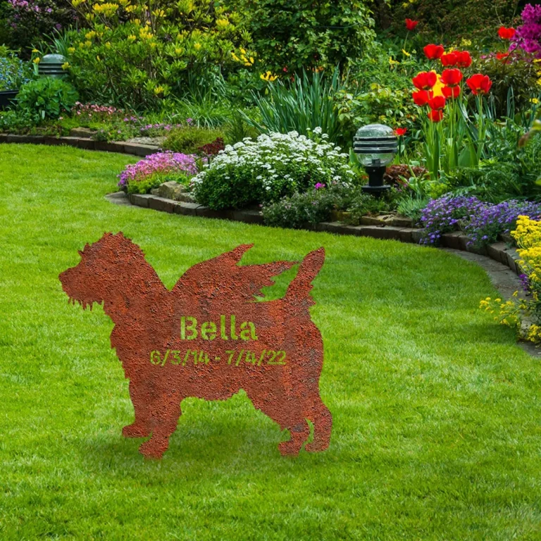 Personalized Memorial Cairn Terrier Dog Rusty Metal Garden Sign, Cairn Terrier Puppy Stake