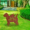 Personalized Memorial Cairn Terrier Dog Rusty Metal Garden Sign, Cairn Terrier Puppy Stake