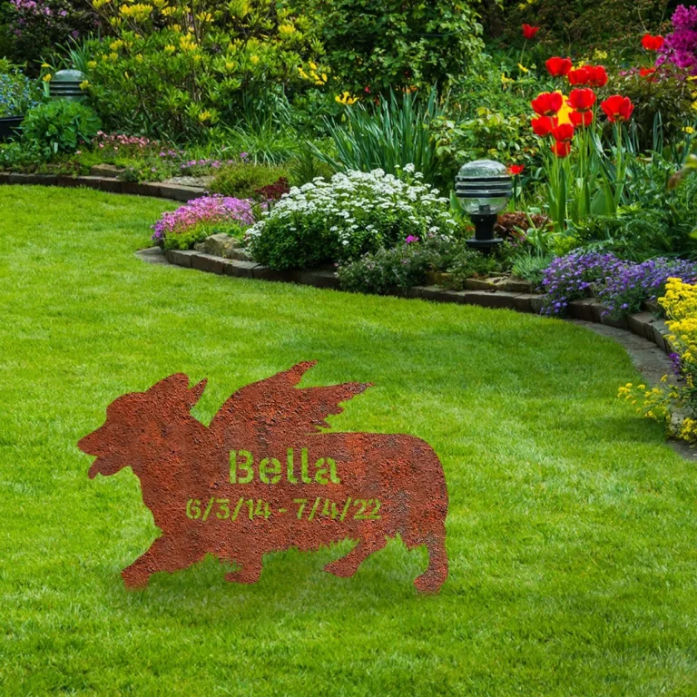 Custom Memorial Pembroke Welsh Corgi Dog Rustic Metal Garden Decor, Pembroke Welsh Corgi Yard Accent