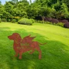 Personalized Memorial Dachshund Dog Rustic Metal Garden Art, Dachshund, Wiener Dog Iron Metallic Stake