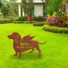 Personalized Memorial Dachshund Dog Rustic Metal Garden Art, Dachshund, Wiener Dog Iron Metallic Stake