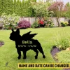 Custom Memorial French Bulldog Metal Garden Decoration, French Bulldog, Frenchies Monogram Accent