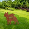 Custom Memorial French Bulldog Rusted Metal Garden Decoration, French Bulldog, Frenchies Large Stake