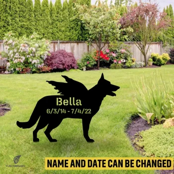 Personalized Memorial German Shepherd Dog Metal Garden Decor, German Shepherd, Gsd Modern Stake