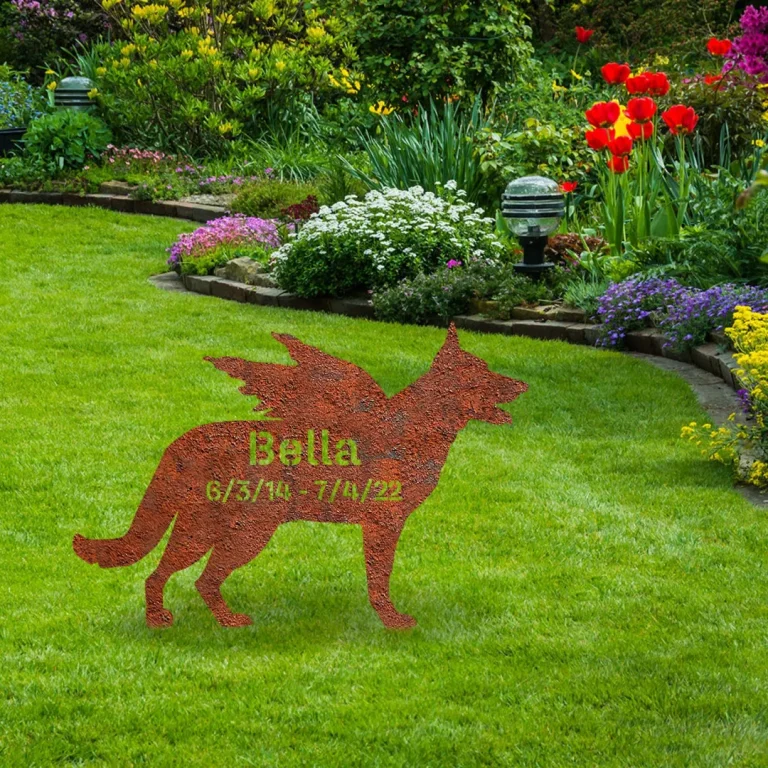 Personalized Memorial German Shepherd Dog Rustic Metal Garden Decor, German Shepherd, Gsd Monogram Accent