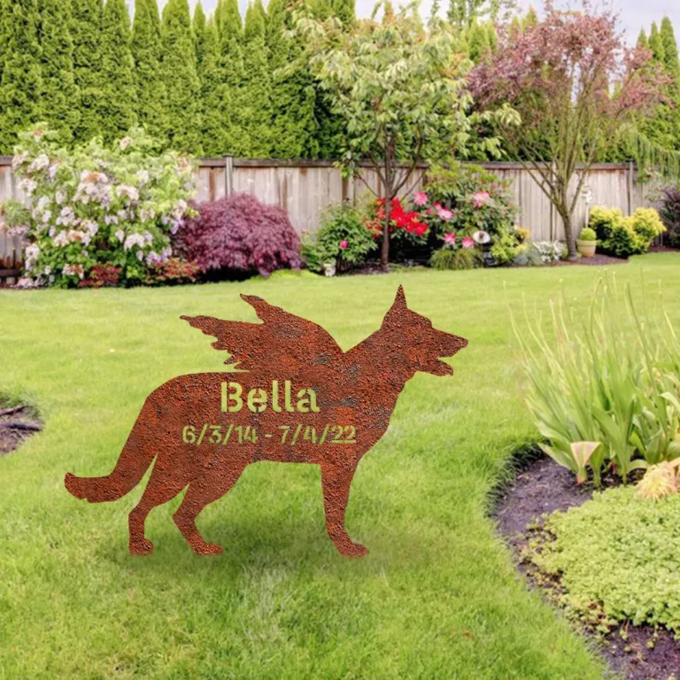 Personalized Memorial German Shepherd Dog Rustic Metal Garden Decor, German Shepherd, Gsd Monogram Accent