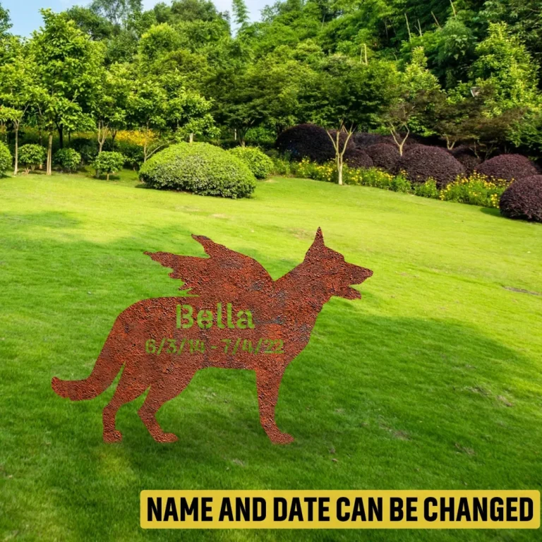 Personalized Memorial German Shepherd Dog Rustic Metal Garden Decor, German Shepherd, Gsd Monogram Accent