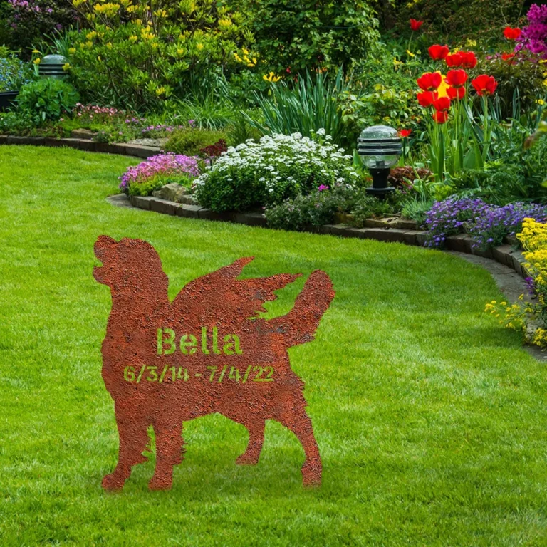 Customized Memorial Golden Retriever Dog Rusty Metal Garden Art, Golden Retriever Modern Stake