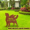 Customized Memorial Golden Retriever Dog Rusty Metal Garden Art, Golden Retriever Modern Stake