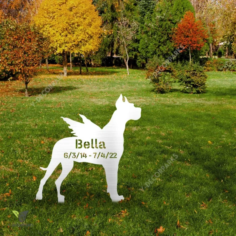 Personalized Memorial Great Dane Dog Metal Garden Decoration, Great Dane Pet Yard Sign