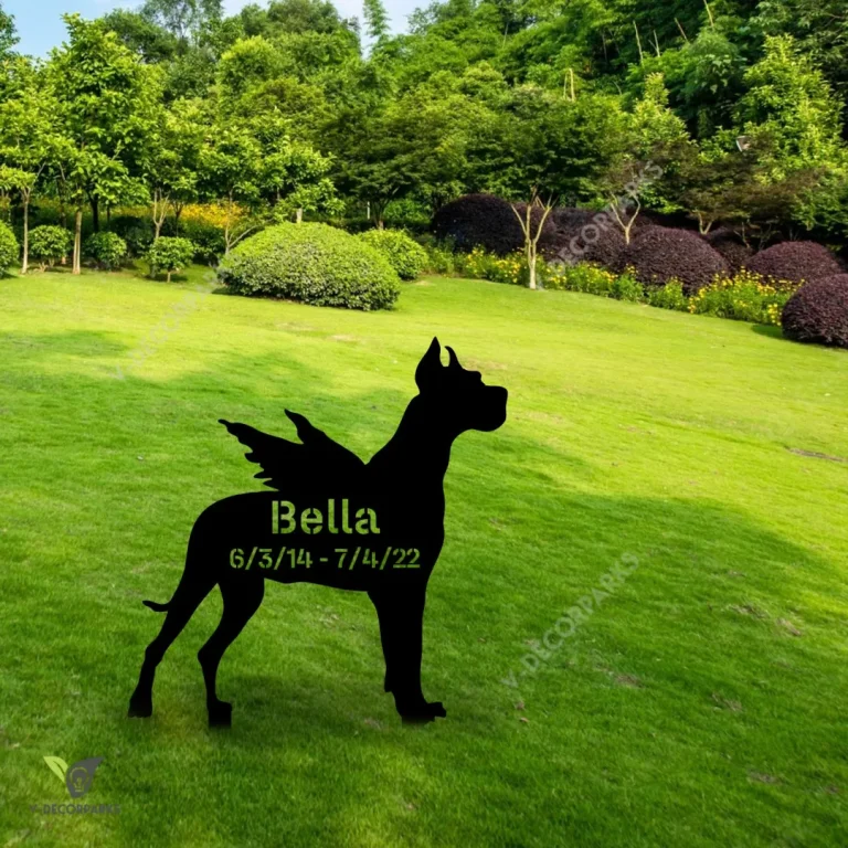 Personalized Memorial Great Dane Dog Metal Garden Decoration, Great Dane Pet Yard Sign
