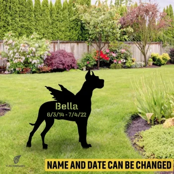 Personalized Memorial Great Dane Dog Metal Garden Decoration, Great Dane Pet Yard Sign