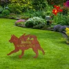 Customized Memorial Siberian Husky Dog Rustic Metal Garden Decor, Siberian Husky Pet Yard Sign