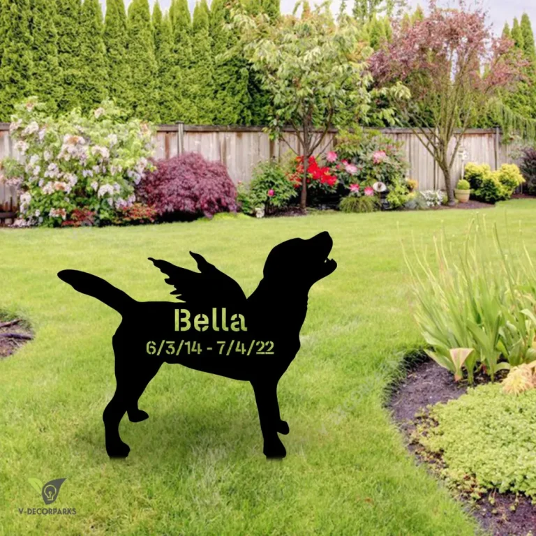 Custom Memorial Labrador Retriever Dog Rusty Metal Garden Art, Labrador Retriever House Stake