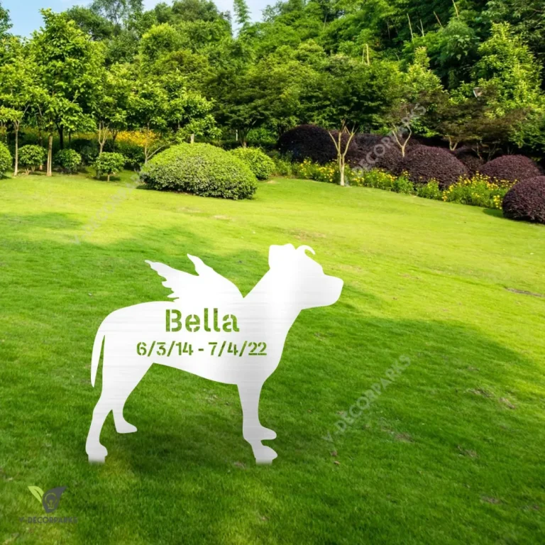 Personalized Memorial American Pit Bull Dog Metal Garden Sign, Staffordshire Bull Terrier Exterior Stake