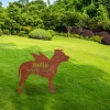Personalized Memorial American Pit Bull Dog Rusted Metal Garden Sign, Staffordshire Bull Terrier House Stake