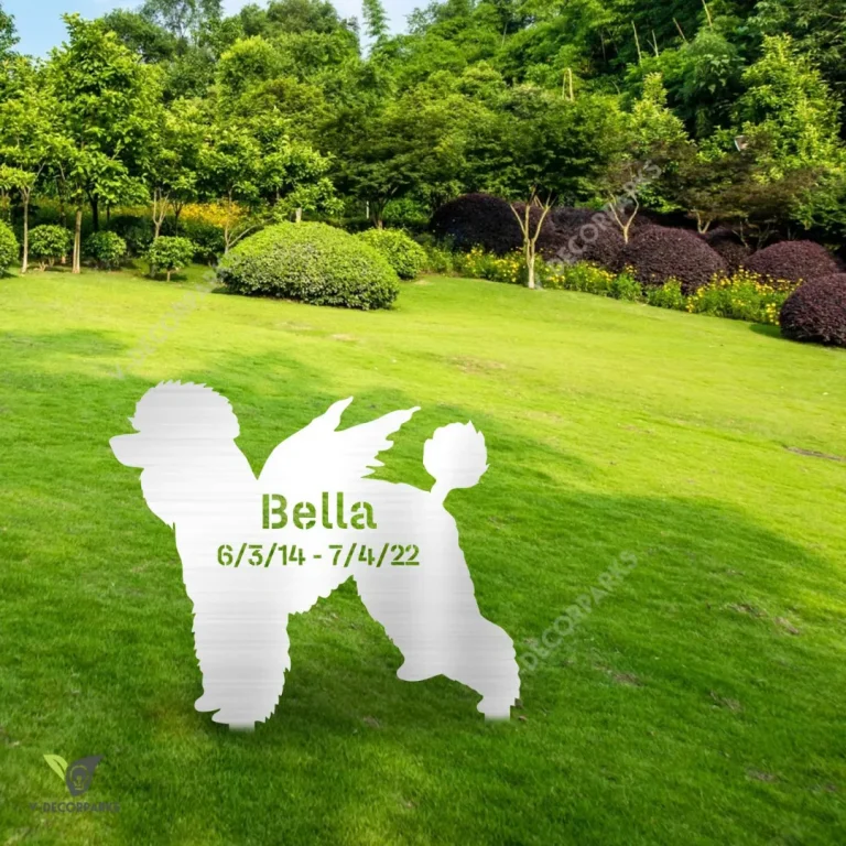 Customized Memorial Standard Poodle Dog Metal Garden Decoration, Standard Poodle Plasma Cut Accent