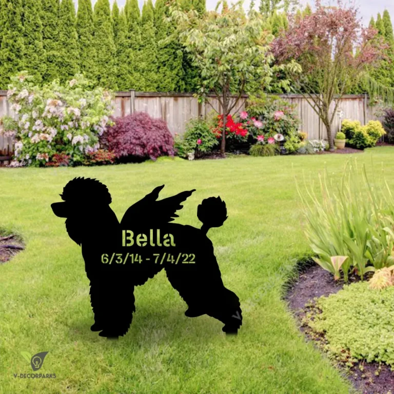 Customized Memorial Standard Poodle Dog Metal Garden Decoration, Standard Poodle Plasma Cut Accent