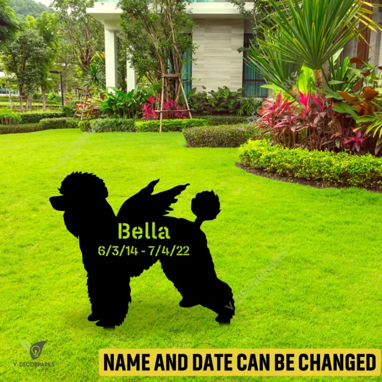 Customized Memorial Standard Poodle Dog Metal Garden Decoration, Standard Poodle Plasma Cut Accent