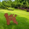Customized Memorial Standard Poodle Dog Rusted Metal Garden Decoration, Standard Poodle Exterior Stake