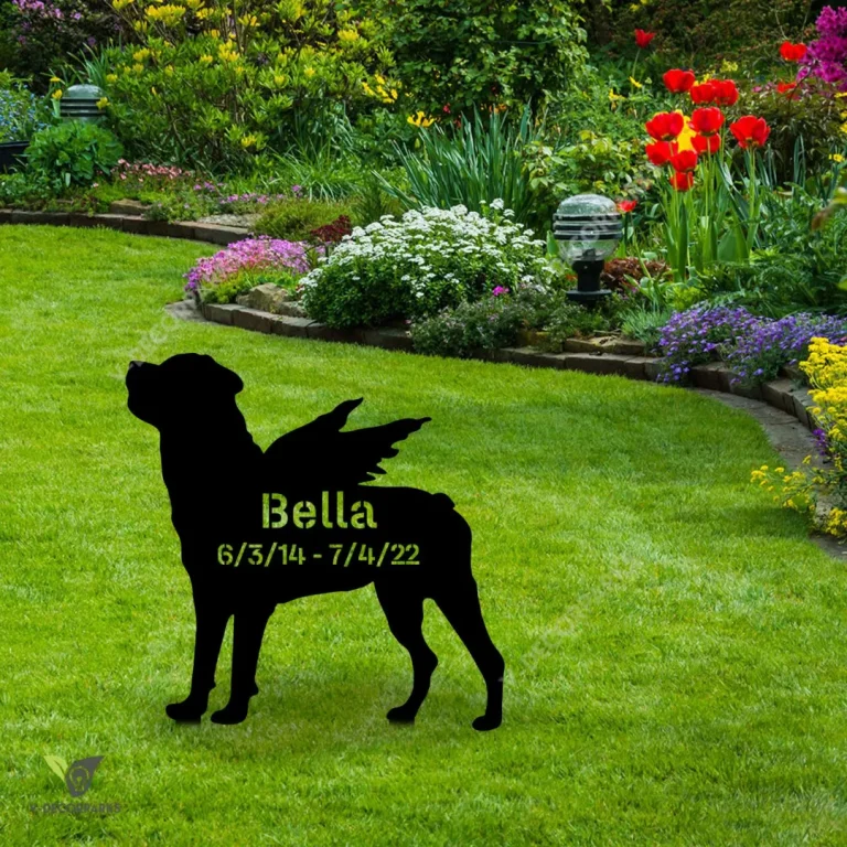 Custom Memorial Rottweiler Dog Metal Garden Decor, Rottweiler, Rotties Plasma Outer Stake