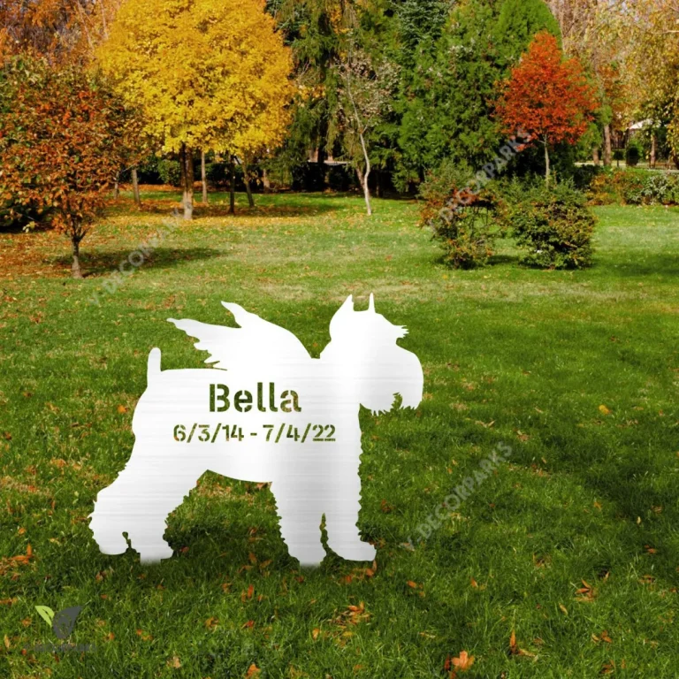 Personalized Memorial Miniature Schnauzer Dog Metal Garden Art, Miniature, Standard Schanauzer Patio Accent