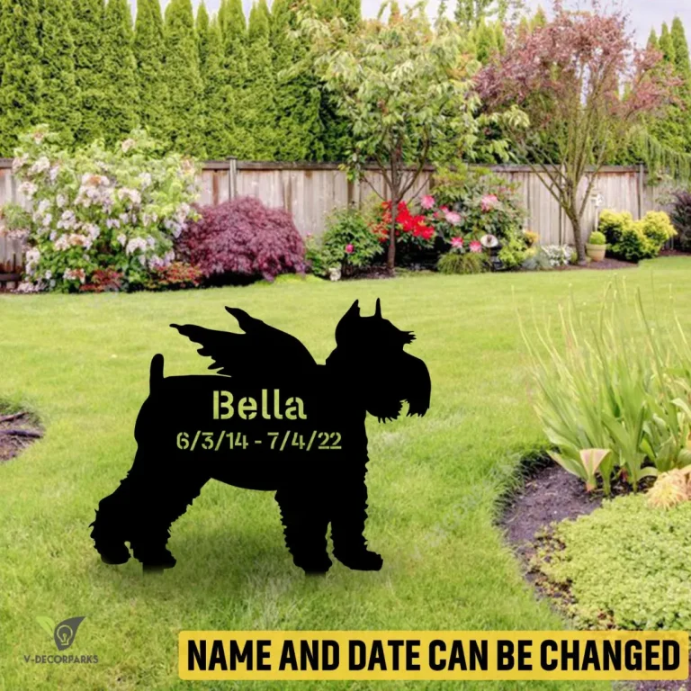 Personalized Memorial Miniature Schnauzer Dog Metal Garden Art, Miniature, Standard Schanauzer Patio Accent