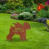 Personalized Memorial Miniature Schnauzer Dog Rusty Metal Garden Art, Miniature, Standard Schanauzer Outer Stake