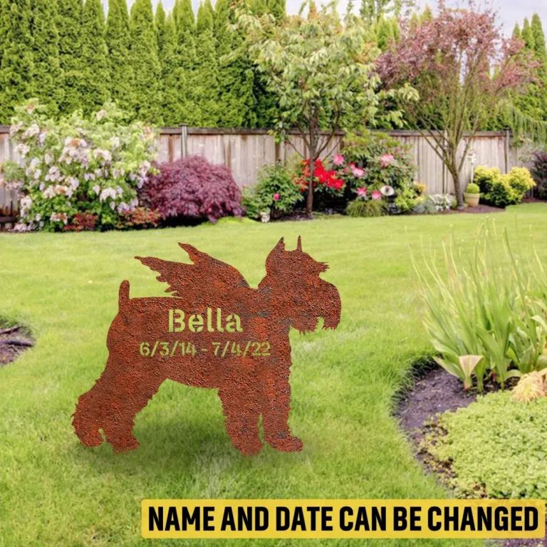 Personalized Memorial Miniature Schnauzer Dog Rusty Metal Garden Art, Miniature, Standard Schanauzer Outer Stake