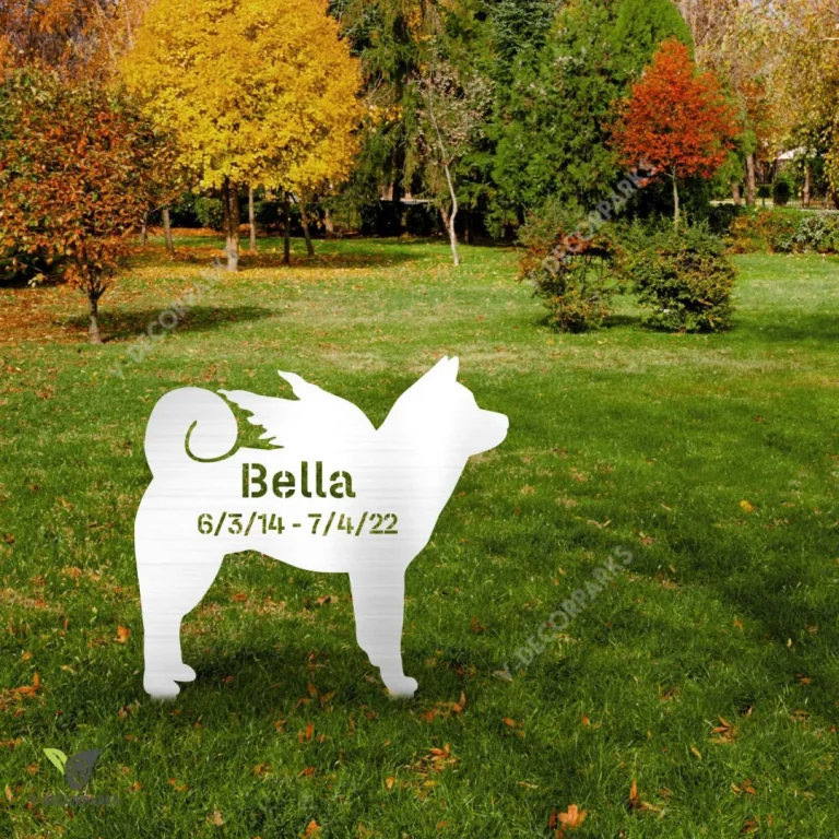 Customized Memorial Shiba Inu Dog Metal Garden Sign, Shiba Inu Puppy Plasma Porch Decor