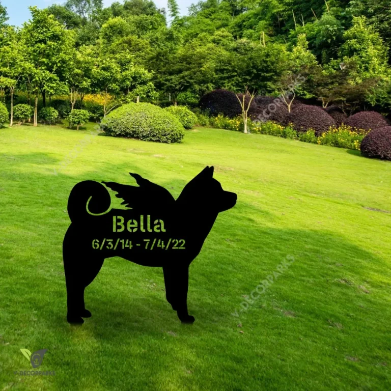 Customized Memorial Shiba Inu Dog Metal Garden Sign, Shiba Inu Puppy Plasma Porch Decor