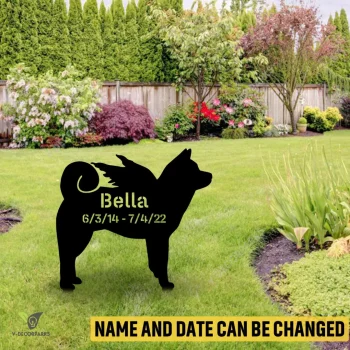 Customized Memorial Shiba Inu Dog Metal Garden Sign, Shiba Inu Puppy Plasma Porch Decor