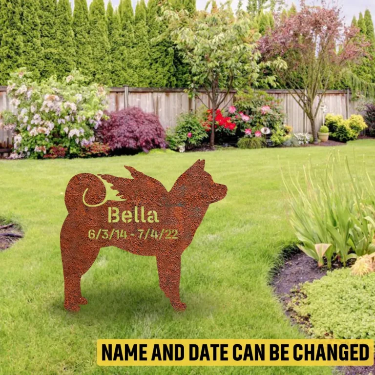 Customized Memorial Shiba Inu Dog Rustic Metal Garden Sign, Shiba Inu Puppy Plasma Patio Accent