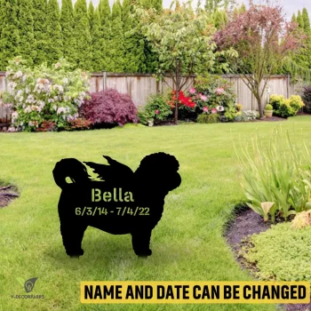 Custom Memorial Shih Tzu Dog Metal Garden Decoration, Shih Tzu Gift For Wife