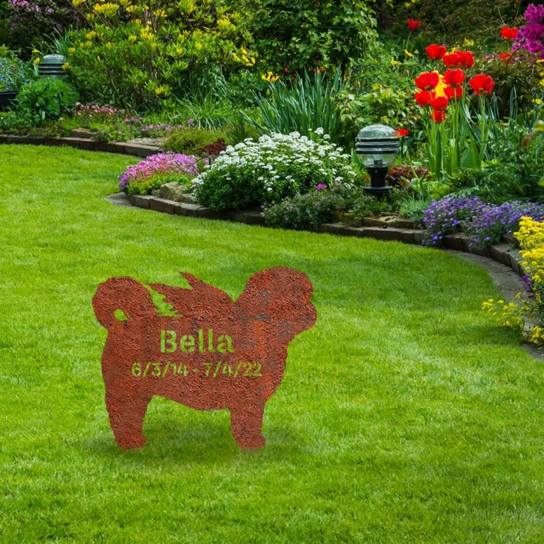 Custom Memorial Shih Tzu Dog Rusted Metal Garden Decoration, Shih Tzu Patio Accent