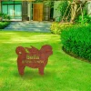 Custom Memorial Shih Tzu Dog Rusted Metal Garden Decoration, Shih Tzu Patio Accent