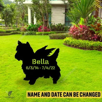 Personalized Memorial Yorkshire Terrier Dog Metal Garden Decor, Yorkshire Terrier, Yorkies Christmas Stake