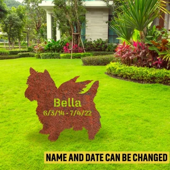 Personalized Memorial Yorkshire Terrier Dog Rusty Metal Garden Decor, Yorkshire Terrier, Yorkies Artwork For Mom