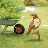 Rustic American Robin Bird Metal Garden Decoration, American Robin Decorative Accent