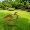 Rusted Swallow Bird Metal Garden Art, Swallow Vintage Stake
