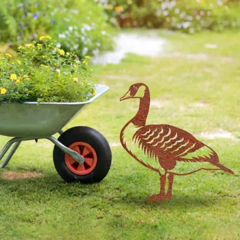 Rustic Canada Goose Metal Garden Art, Canada Goose Lake, Pond Decorative Stake