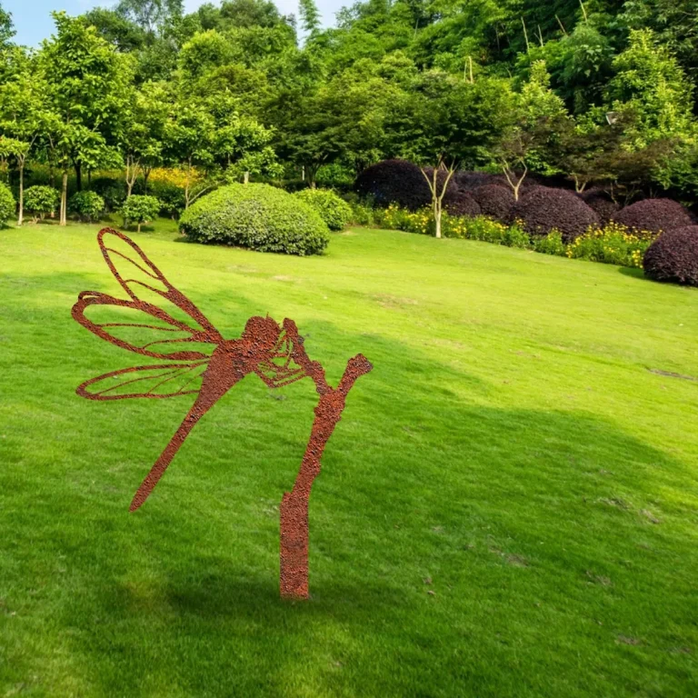 Rusty Dragonfly Metal Garden Art, Dragonfly Welded Sculpture