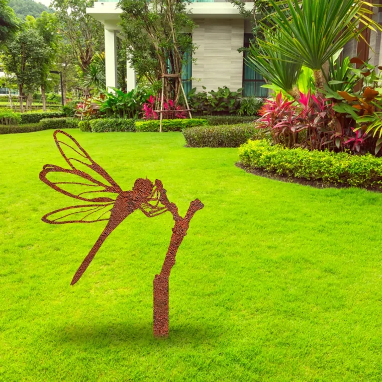 Rusty Dragonfly Metal Garden Art, Dragonfly Welded Sculpture