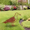 Rusted Seagull Metal Garden Art, Sea Gull Metallic Stake For Beach