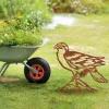 Rustic Hawk On Stone Metal Garden Sign, Hawk On Stone Cut Stake