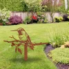 Rusty Hummingbird On Branch Metal Garden Decoration, Hummingbird, Bird Plasma Cut Artwork