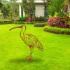 Rusted Ibis Metal Garden Decor, Ibis Bird Lakehouse Modern Sculpture